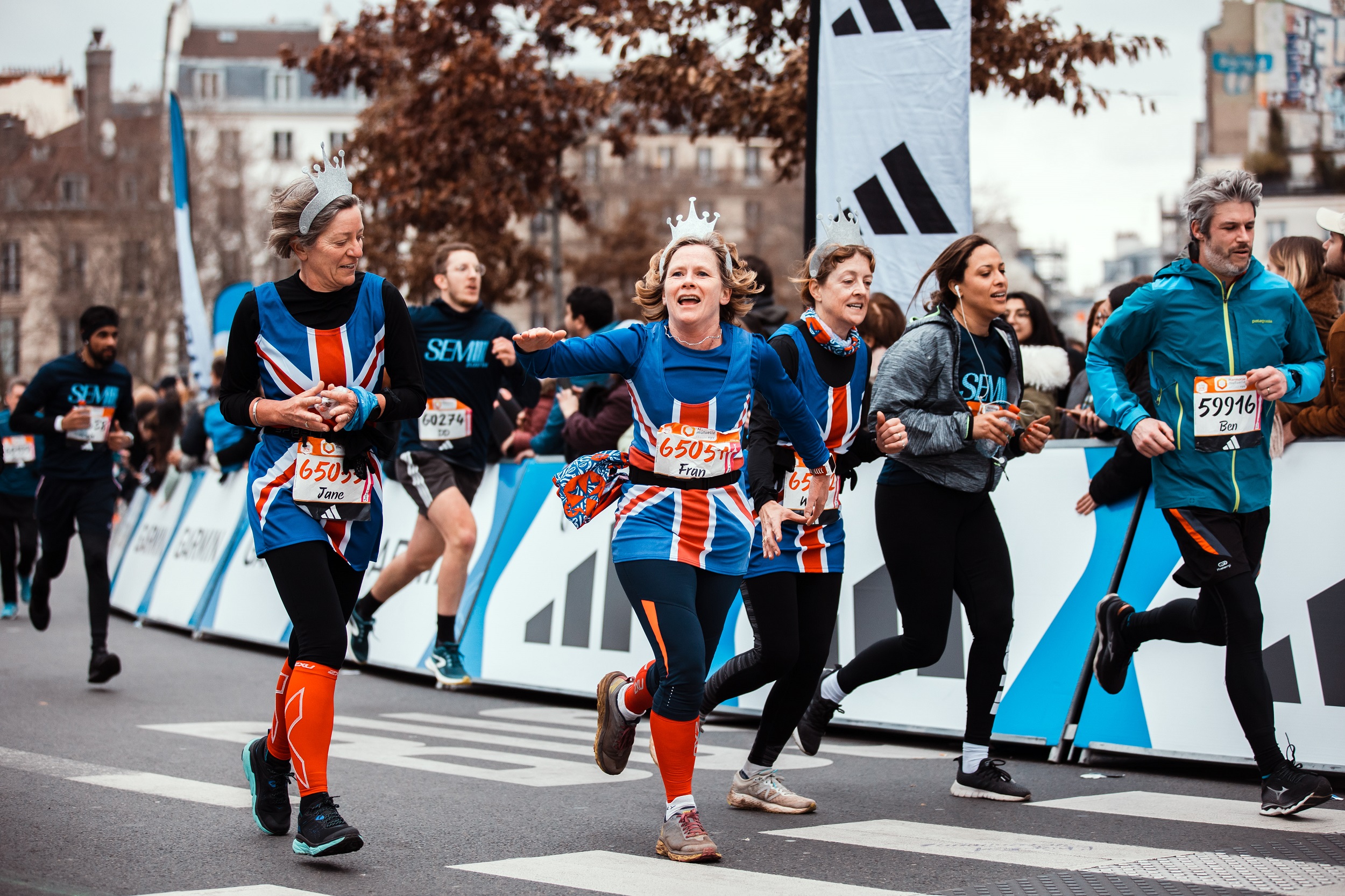 Picture of runners completing the Paris Half Marathon 2025