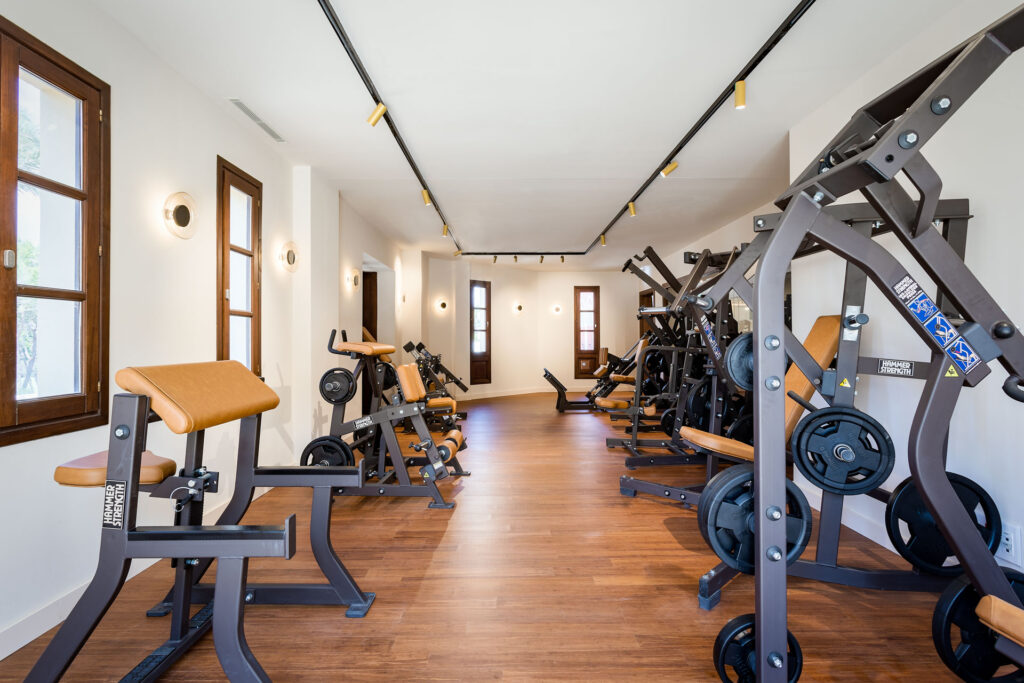 Weights facilities at the Kimpton Aysla Mallorca