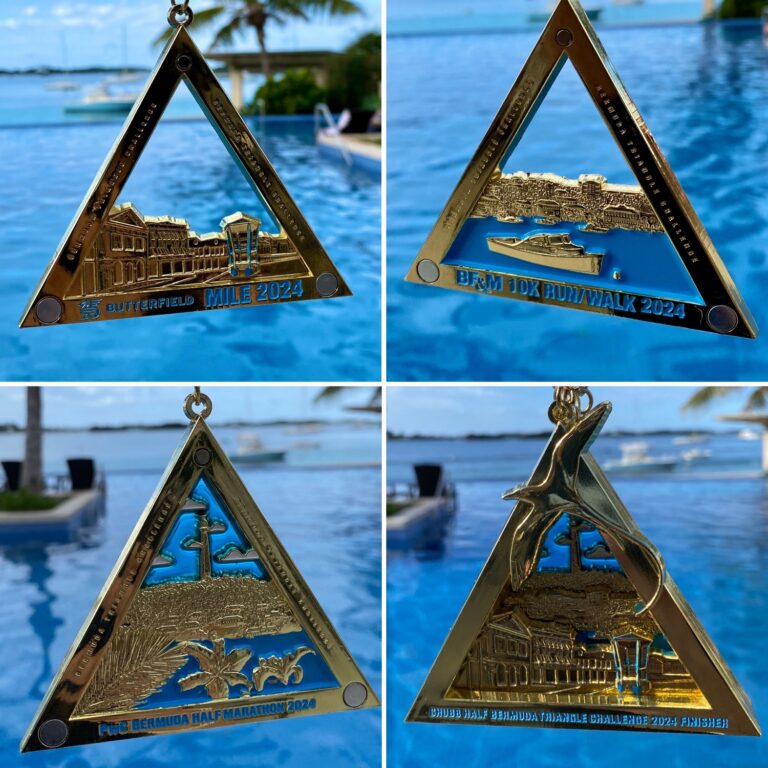 The medal bling available for completing the Bermuda Triangle Challenge 2025