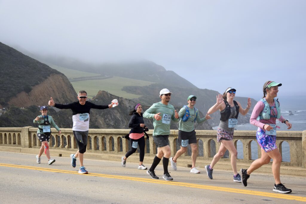 Runners at the Big Sur Marathon, one of the marathons available through the Seven Continents Club