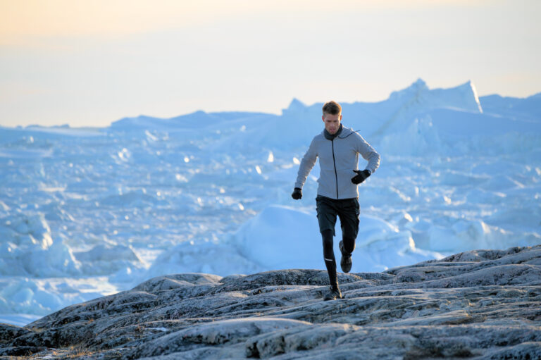 Photo of a runner taking part in the IceFjord Midnight Marathon