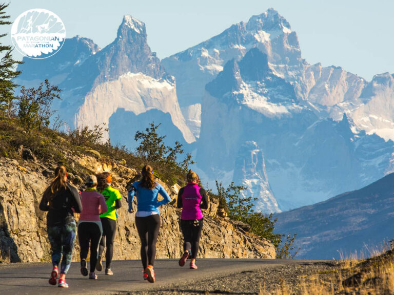 Runners taking part in the Patagonia Marathon 2025