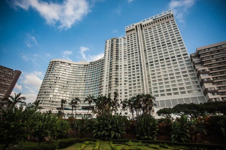 Exterior of the Southern Sun Elangeni & Maharani Durban, hotel option for the Comrades Marathon 2025