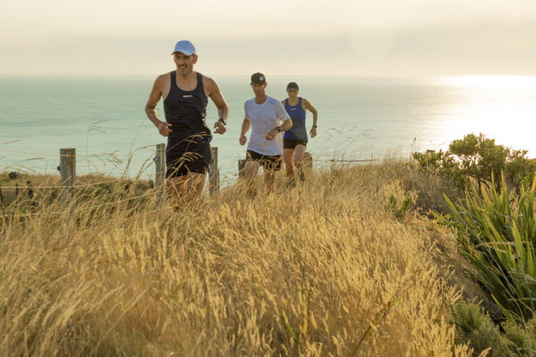 Runners following one another at the First Light Marathon 2024