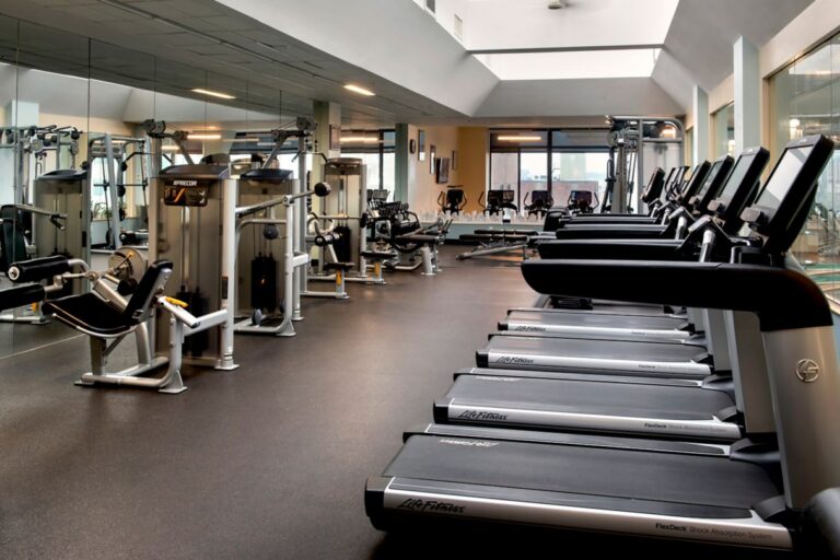 Gym facilities at the Marriott Copley Hotel, hotel option for the Boston Marathon 2025