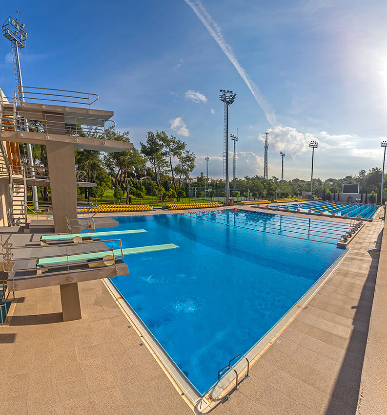 Outdoor diving pool at the Gloria Sports Arena
