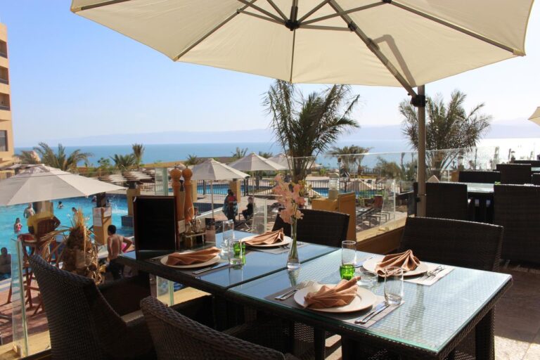 Terrace area at the Grand East Hotel, hotel option at the Petra Desert Marathon 2024