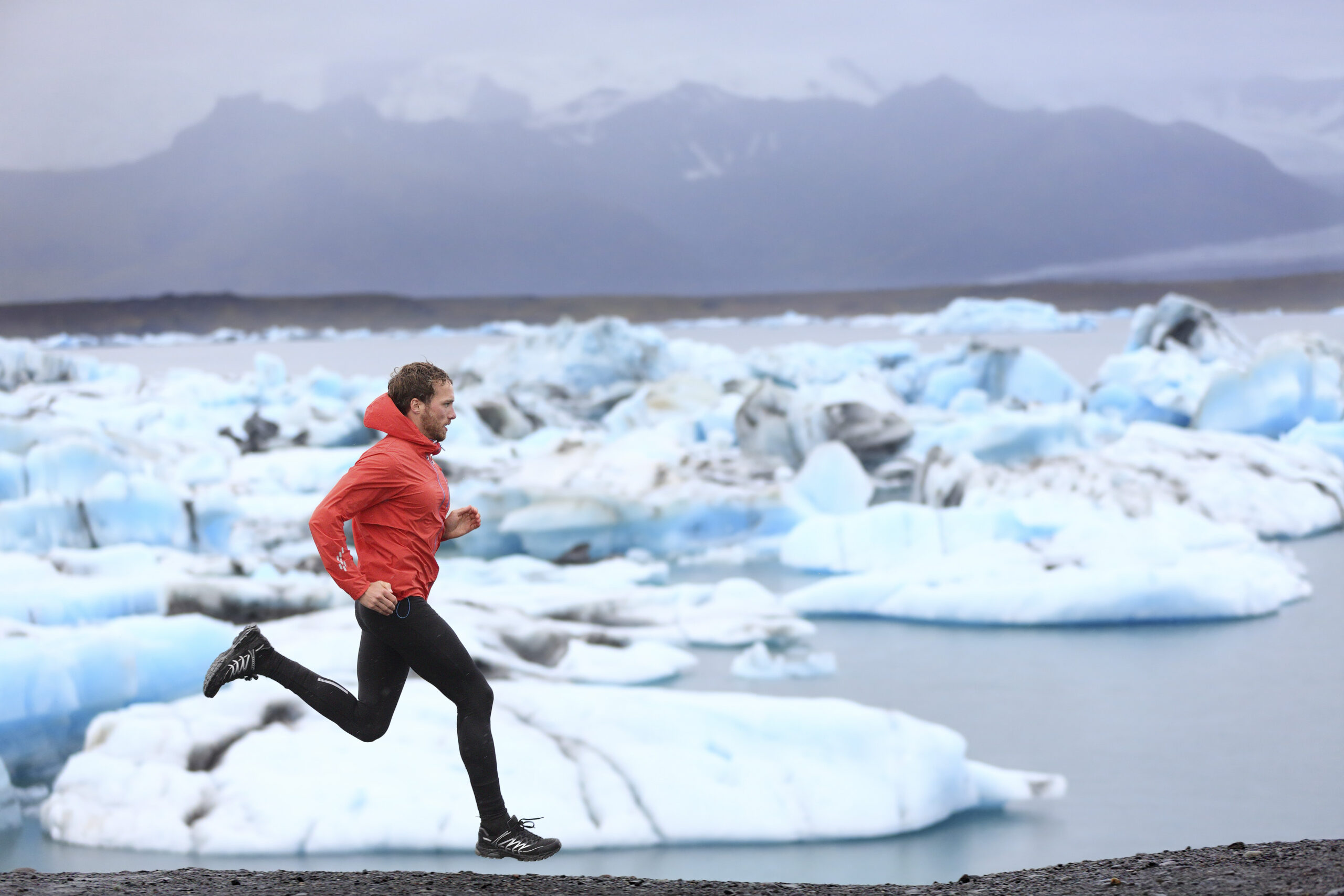 Photo of a runner taking part in the IceFjord Midnight Marathon