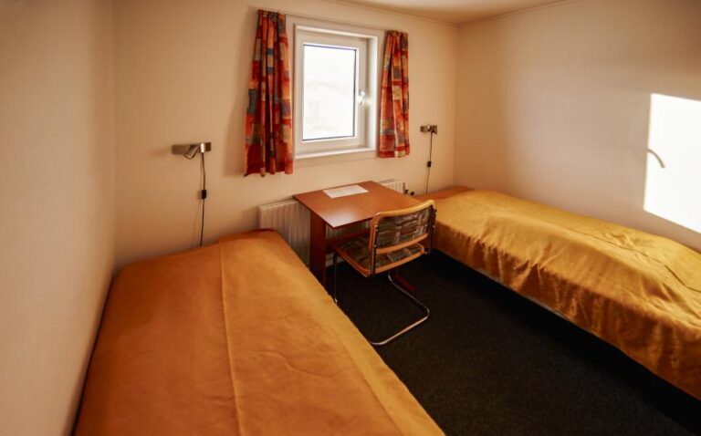 Twin room at the Old Camp Hostel, hotel option for the Polar Circle Marathon 2024