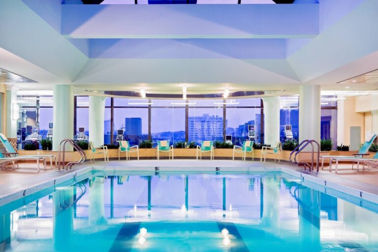 Swimming facilities at the Marriott Copley Hotel, hotel option for the Boston Marathon 2025