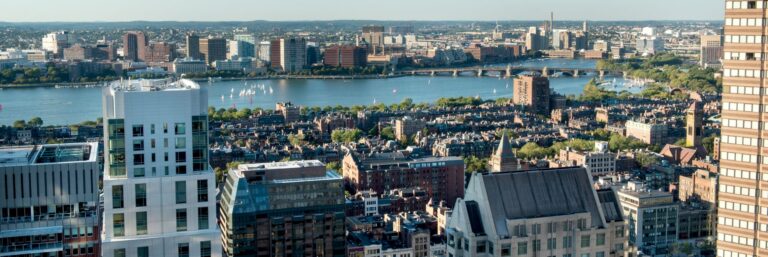 Panoramic view from the Marriott Copley Hotel, hotel option for the Boston Marathon 2025
