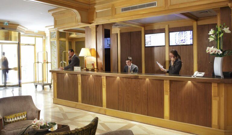 Reception at the Hotel Rochester Champs-Elysees, hotel option for the Paris Marathon 2025