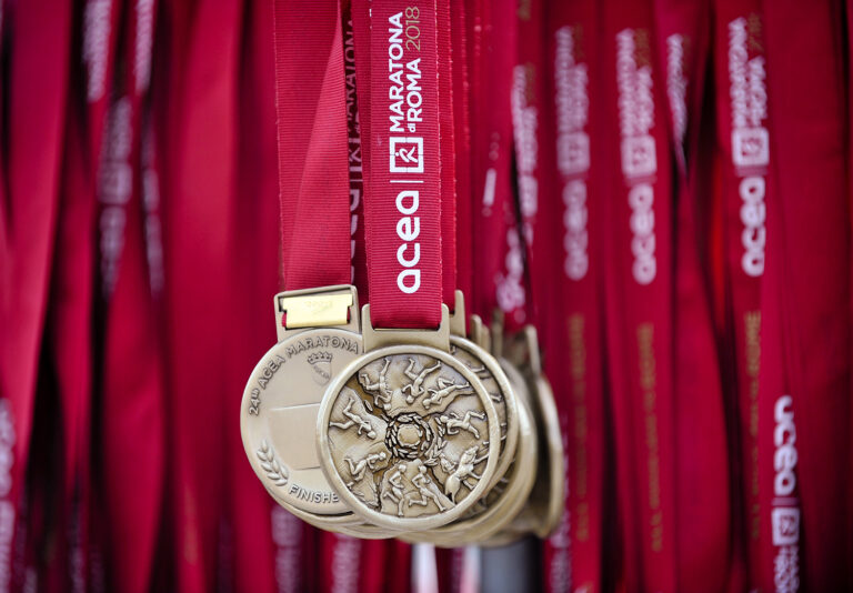 Medals available for running the Rome Marathon 2025