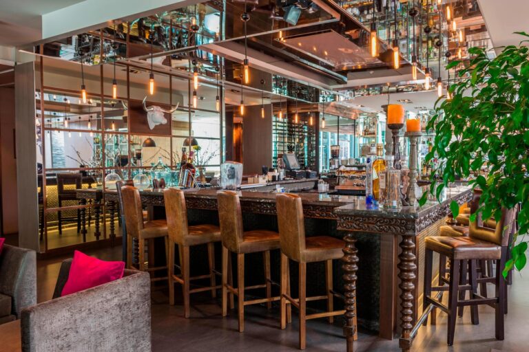 Lounge at the Renaissance Santiago Hotel, hotel option for the Patagonia Marathon 2025