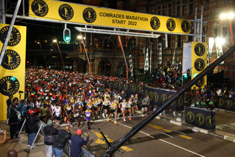 Photo of the start line, similar to the one which will be at the Comrades Marathon 2025